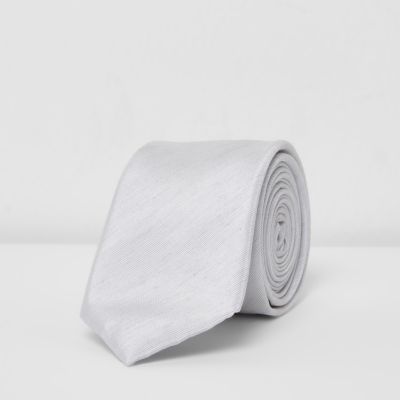 Grey textured tie